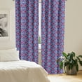 thumbnail image 2 of Ambesonne Geometric Curtains, Abstract Retro Rounds, Pair of 28"x63", Dark Violet Multicolor, 2 of 5