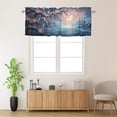thumbnail image 2 of Cherry Blossom Kitchen Valance Curtains Japanese Style Full Moon Pink Flower Night Rod Pocket Window Valance for Living Room Bathroom Bedroom Kitchen 54 by 18 in, 1 Panel, 2 of 6