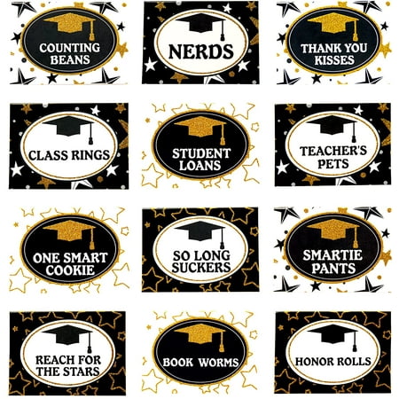 Graduation Place Cards - Best Party Graduation Food Labels for Buffet Table - Cheese Labels Candy Table Supplies - Reusable Party and Graduation Party ...