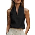 thumbnail image 2 of TGSLY Women's Halter V Neck Linen Tank Tops Lightweight Soft Sleeveless Halter Blouses Relaxed Flowy Fit Dressy Casual Solid Color Vsst XXXL, 2 of 8