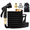 thumbnail image 1 of 25FT Expandable Garden Hose with 8-Function Nozzle, Brass..., 1 of 5
