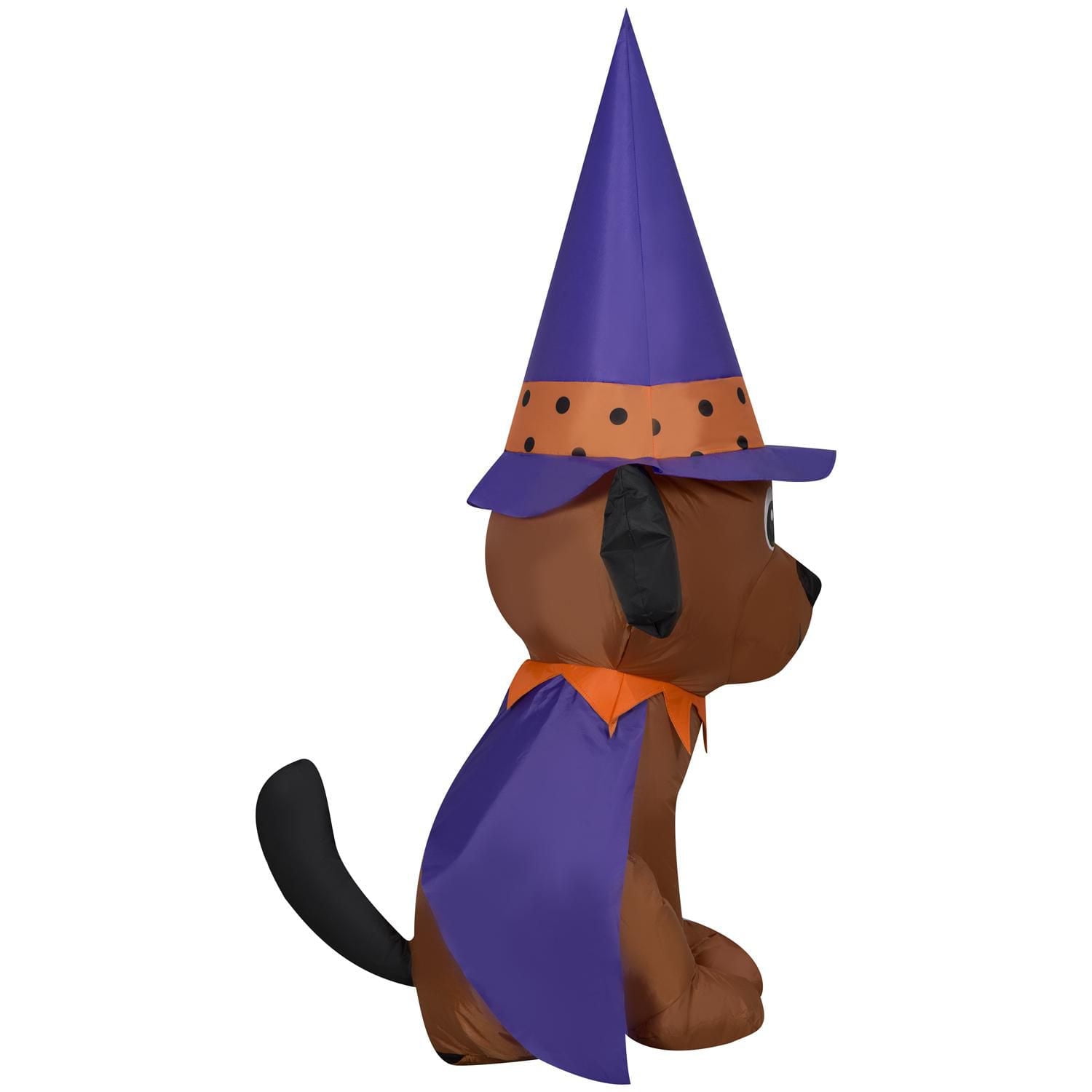Chien gonflable Gemmy Halloween avec chapeau de sorcière