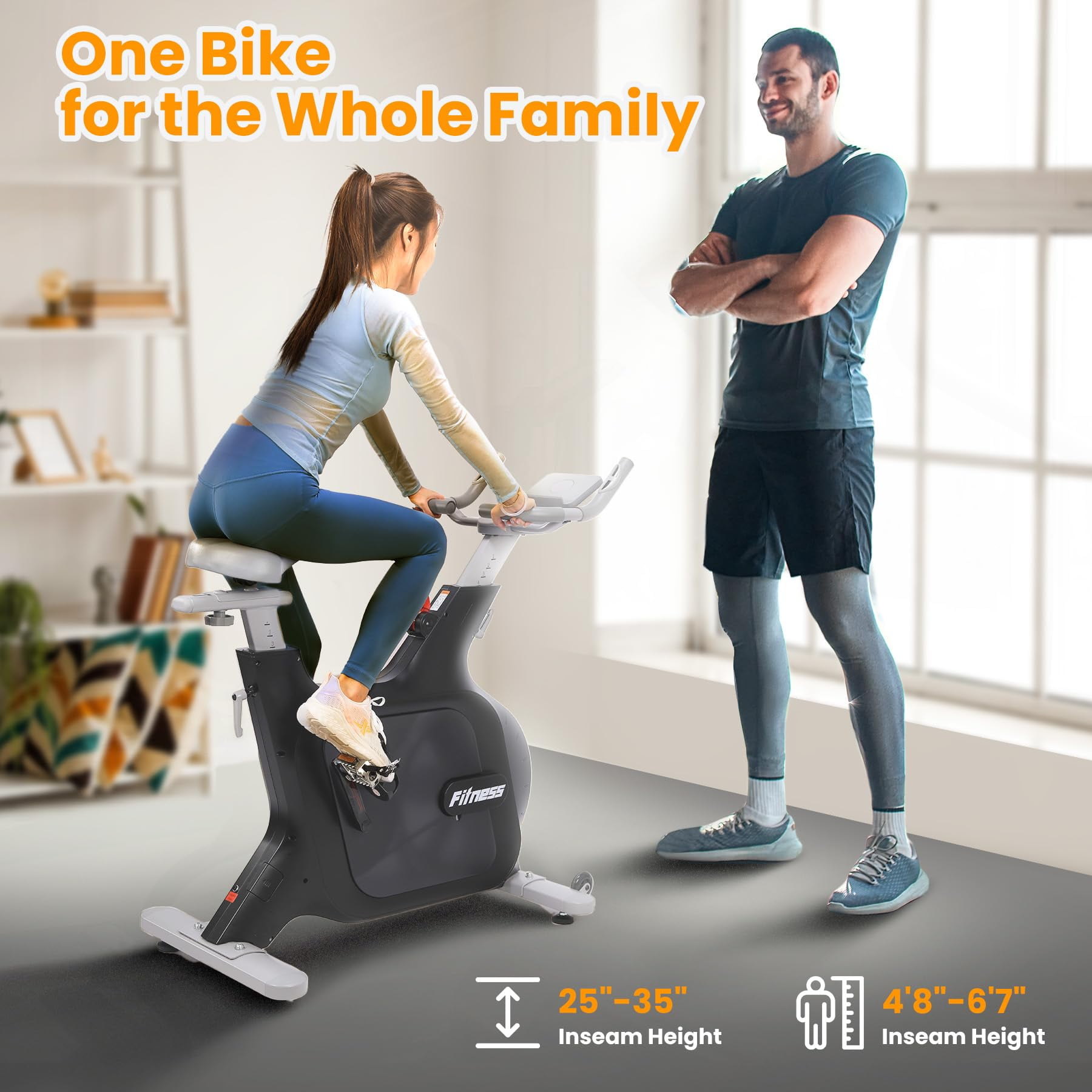 TROPOW Exercise Bikes for Home Use,with 32-Level Quiet Magnetic Resistance, Magnetic Stationary Bike with LED Display for 7 Types of Data,Including Pulse, Calories,and Distance Etc,Black