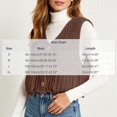 thumbnail image 3 of Cable Knit Sleeveless Vest for Women V Neck Button Down Soft Loose Knit Waistcoat Casual Daily Fall Winter Layering Sweater Gilet Coffee, 3 of 9