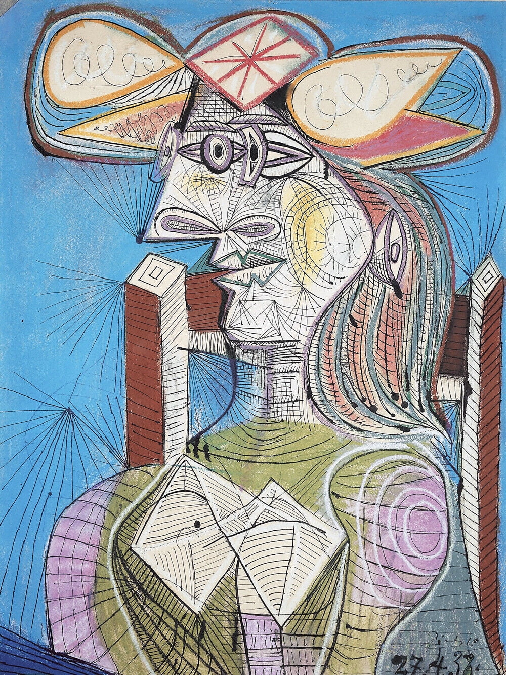 Pablo Picasso Seated Woman 1938 Canvas Or Print Wall Art Walmart