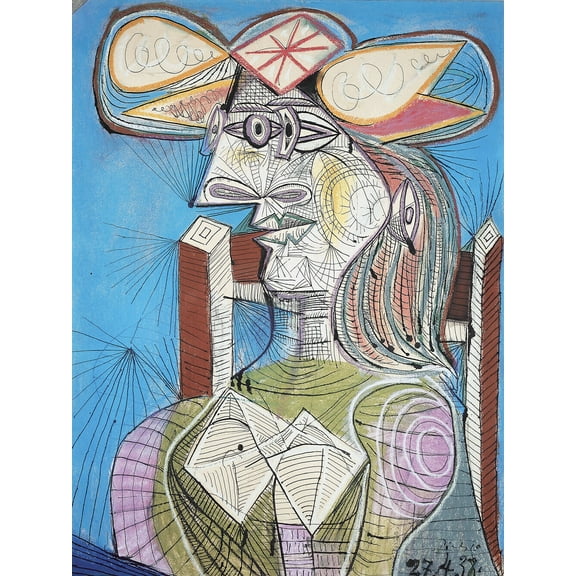 "Pablo Picasso - Seated Woman, 1938 - CANVAS or PRINT WALL ART"