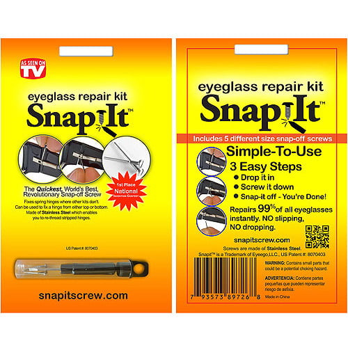Glasses Repair Kit with the Snapit Screw