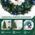 thumbnail image 4 of 48in Pre-Lit Artificial Christmas Wreath w/ Warm White & Multi-Color LED Lights, Remote Control, Stepless Dimming, for Indoor/Outdoor Holiday Decor, 4 of 8