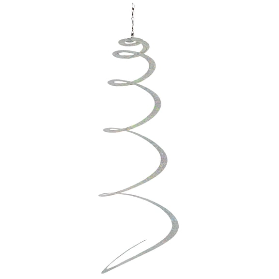 In the Breeze 4888 — Lil' Silver Sprite — Holographic Mylar Decoration, 4.5" x 12", 12" — Yard and Garden Decoration — Humane Animal Deterrent