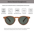 thumbnail image 3 of Gafas de sol retro redondas hnbliv con protección UV400 marrón, 3 of 3