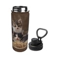 thumbnail image 2 of Picia Cat Family Pattern Water Bottle 18 oz Stainless Steel Insulated Bottles With Handle Leak Proof Gym Sport Water Jug BPA-free insulated kettle For Men Women Adults, 2 of 7