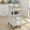 Whit with 3 Open ShelveS, variant on Small Kitchen Island on Wheel with Storage and Rubberwood Countertop, Rolling Kitchen Island Cart with Drawer, Storage Cabinet and 3 Open Shelves, Rolling Trolley Cart with Towel Rack for Kitchen