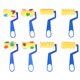 thumbnail image 1 of Juego de 8 pinceles de esponja para dibujar, con diseño creativo, para grafitis, para preescolar, hogar y bricolaje (amarillo y azul, estilo aleatorio)., 1 of 8