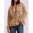 thumbnail image 3 of Suéter PRETTYGARDEN Cárdigan de Cuello en V a Rayas con Botones Talla M, 3 of 4