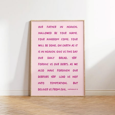 The Lords Prayer Christian Home Faith Wall Art Poster Decor