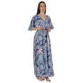 thumbnail image 2 of Inkmeso Printed Short Kimono Sleeve V-Neck Dress For Womens Summer Long Casual Maxi Dress, 2 of 7