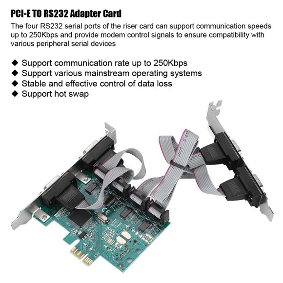 PCIE RS232 Serial Port Converter Adapter 4port Expansion Card for POS ATM Industrial Automation System Integrators