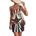thumbnail image 4 of JULMCOMO 4th of July Rompers for Women American Flag Sleeveless Casual 1776 250th Year Outfits Independence Day Red White Blue Short Pants with Pockets Sky Blue L, 4 of 6