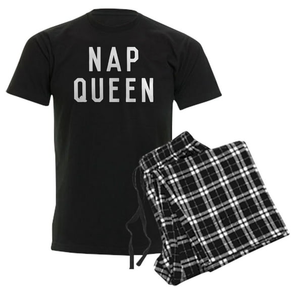 CafePress - Nap Queen Men's Dark Pajamas - Men's Dark Loose Fit Cotton Pajama Set