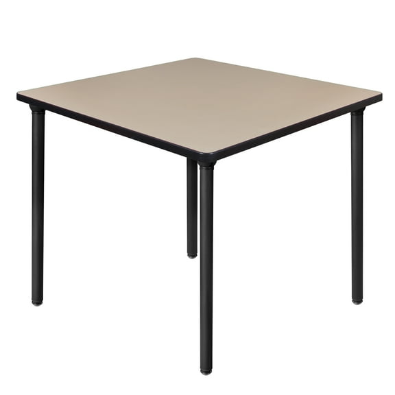 Kee 42" Square Folding Breakroom Table in Maple/ Black