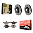 thumbnail image 1 of Transit Auto Front Coated Drilled Slotted Disc Brake Rotors and Semi-Metallic Pads Kit for Car 2008 Volvo V70 with 300mm Diameter Rotor KDF-100763, 1 of 11
