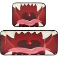 thumbnail image 7 of SKYSONIC Cartonn Monster Mouth Kitchen Mats Set of 2 Sharp Teeth Floor Runner Rug Anti Fatigue Non Slip Comfort Mat 19.7x27.6 Inch + 19.7x47.2 Inch for Living Room Laundry Room Hallway, 7 of 7
