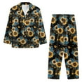 thumbnail image 6 of FOR U DESIGNS Vintage Sunflower Womens 2 Piece Button Up Pajama Sets Button Down Pajamas Sleepwear with Pockets Size XS for Womens Nightwear Button Front Winter, 6 of 7