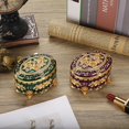thumbnail image 5 of ABPETE Vintage Oval Jewelry Storage Box Metal Trinket Organizer Purple Treasure Chest Box for Earring Necklace Ring Holder Gift for Women, 5 of 18