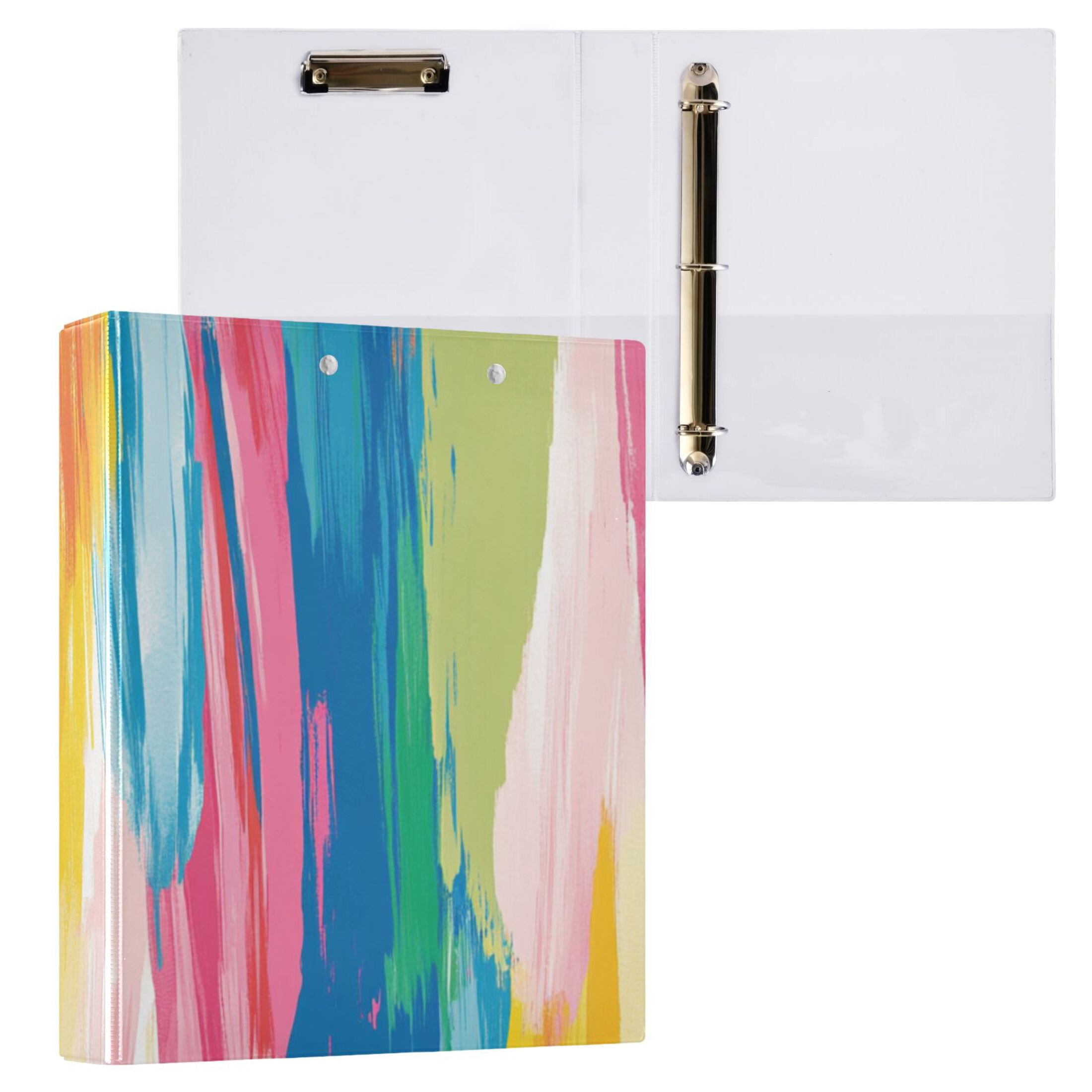 Graffiti Colors 3 Ring Binders 1.5 inch Hardcover File Folders with Interior Pockets A4 Size Organizer for School Office Hospital