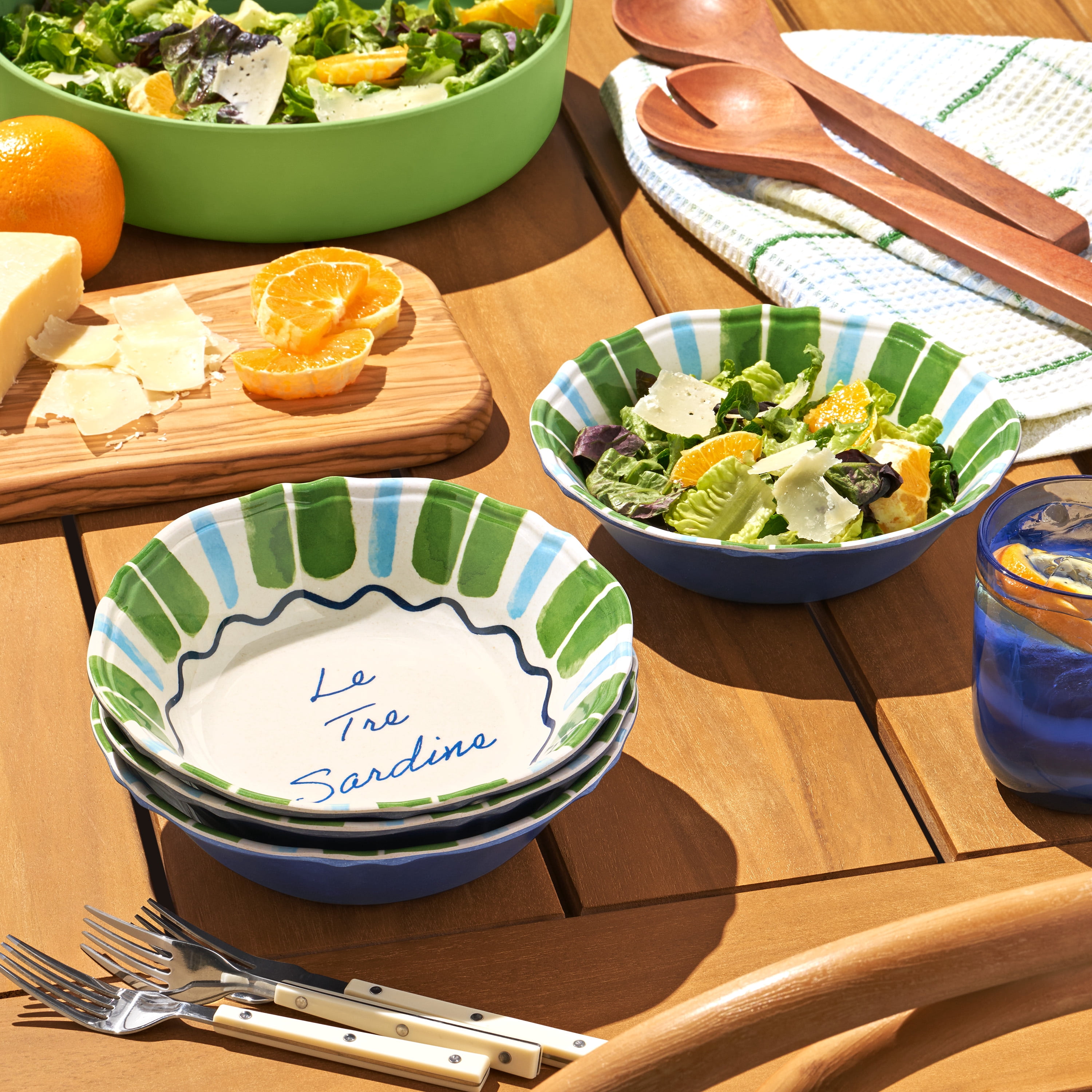 Beautiful 4-Piece Bamboo Melamine Sardine Cereal Bowl Set, Multi-Color by Drew Barrymore