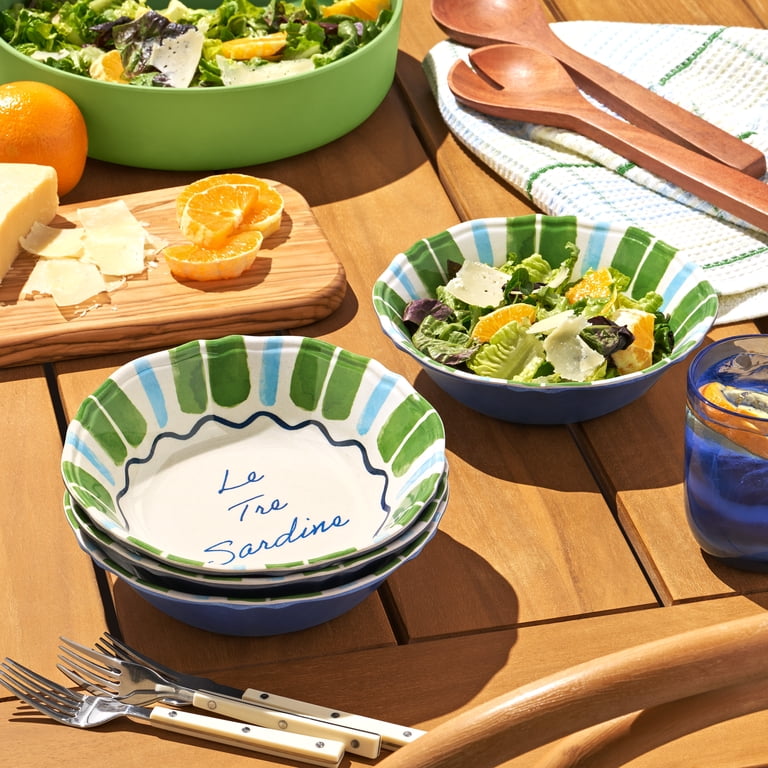 Beautiful 4-Piece Bamboo Melamine Sardine Cereal Bowl Set, Multi