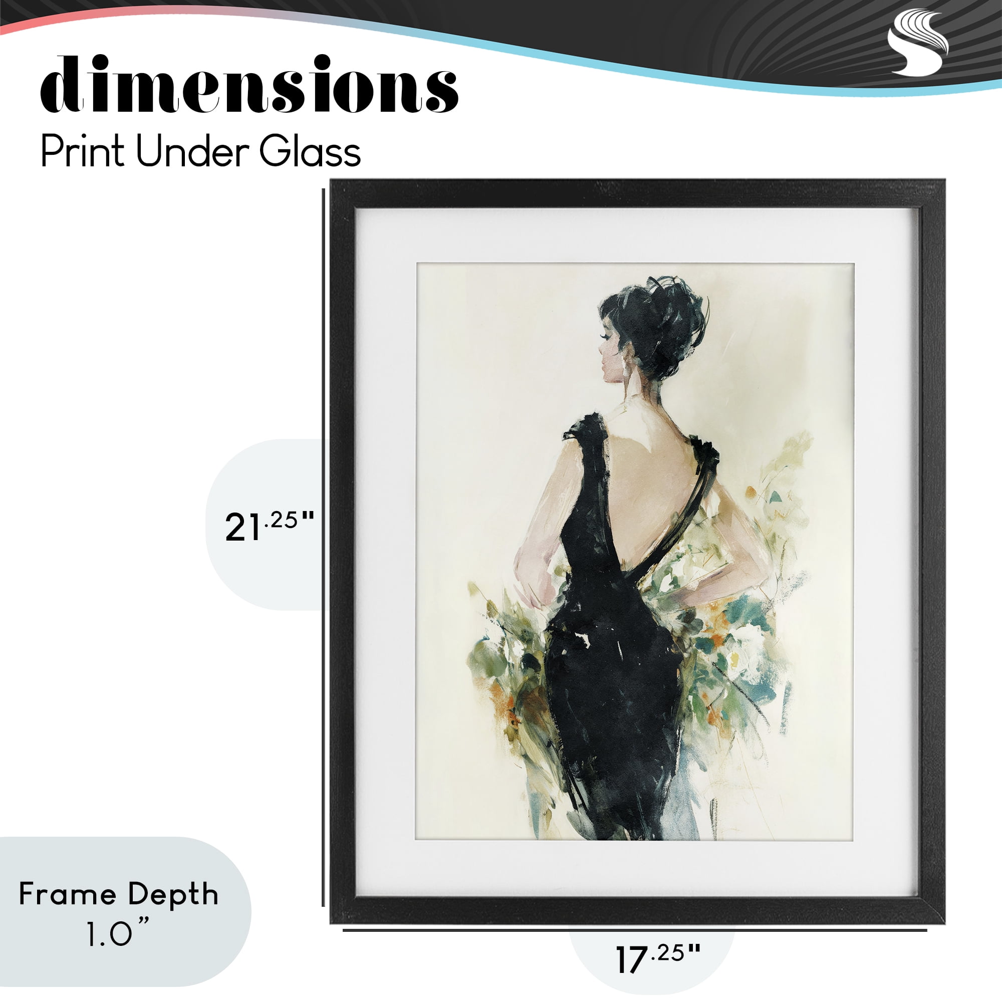 Stupell Industries Backless Reverie Gown Black Framed Print Under Glass, design by Svetlana Aleynikova