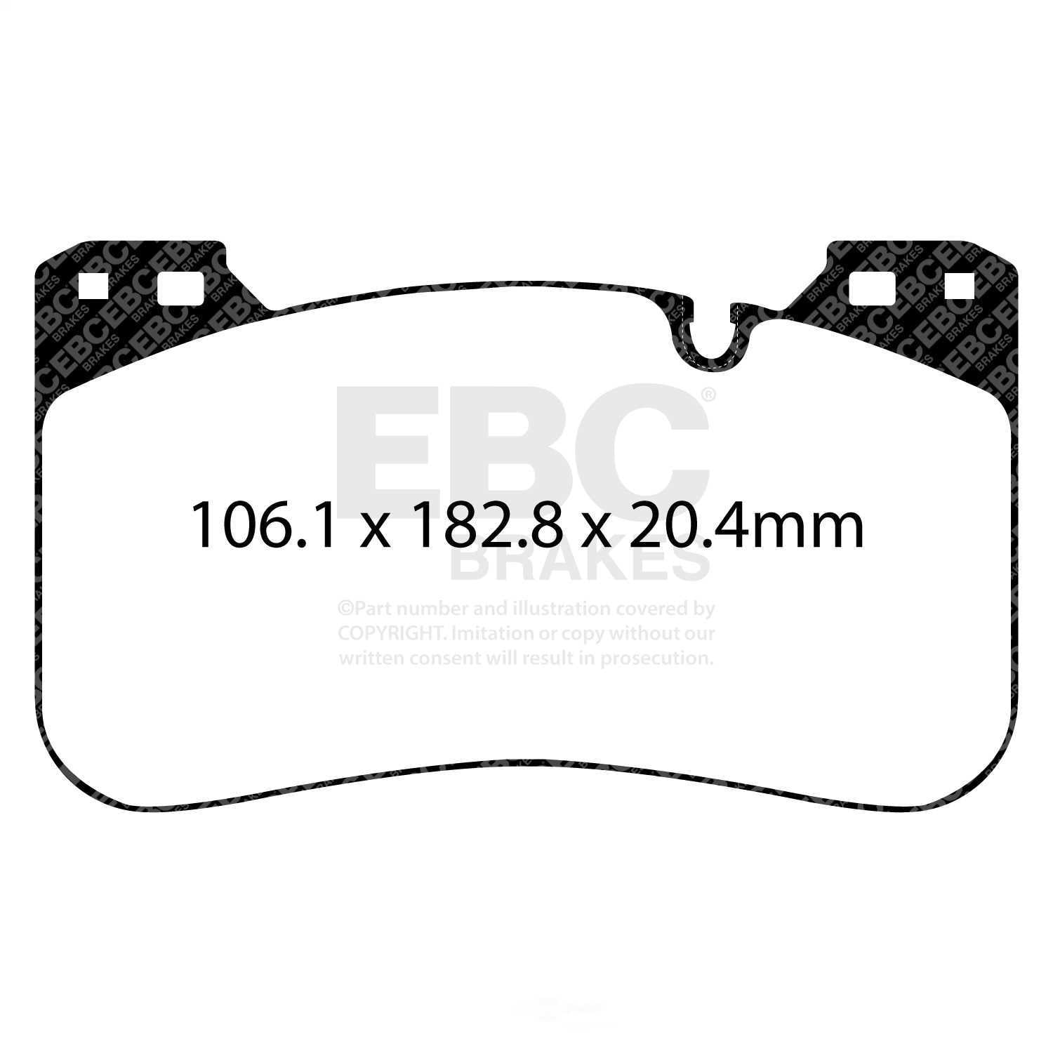 EBC Brakes Redstuff Premium Fast Street Pad For All Engine Sizes Fits select: 2020-2022 BMW X5 M50I, 2018-2023 BMW M5