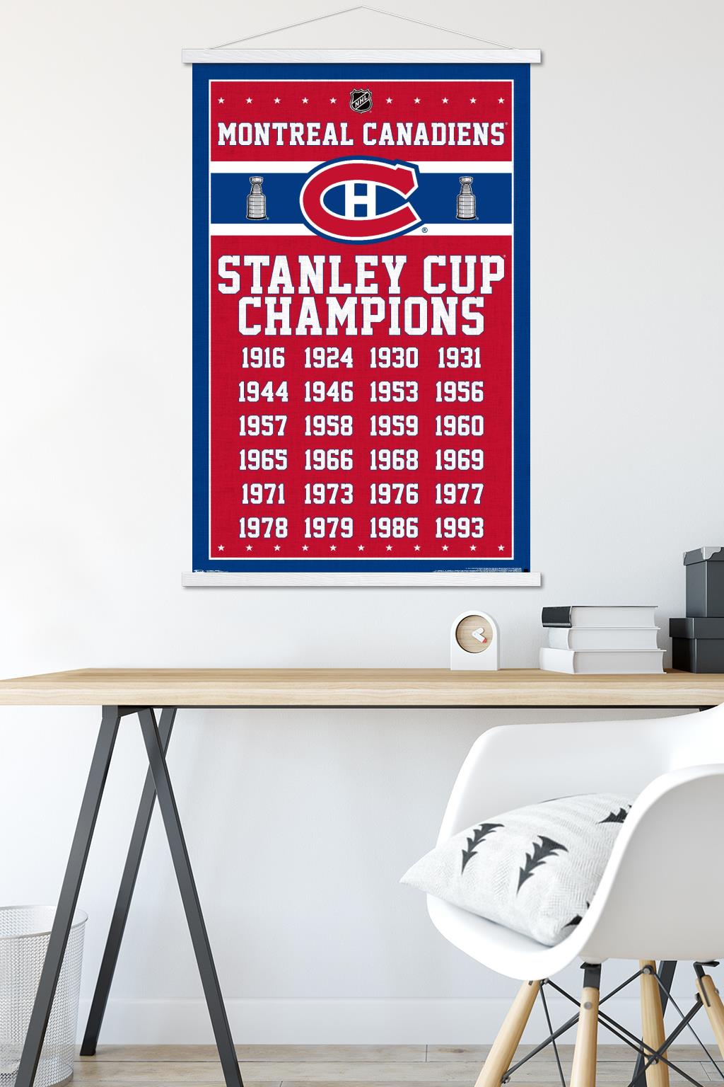 NHL Montreal Canadiens Champions 13 Wall Poster with Magnetic Frame, 22.375" x 34"