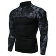 thumbnail image 2 of FRSASU Men Tops Clearance Men Outdoor Fitness Camouflage Long Sleeve Zipper Pocket Stretch T-Shirt Tops, 2 of 4
