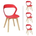 thumbnail image 1 of Set Sillas Mundo In Moura 4 Sillas para Comedor Sala Moderna Rojo, 1 of 8