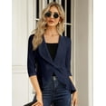 thumbnail image 3 of Womens Casual Blazer 3/4 Sleeve Open Front Ruffle Work Office Cardigan Suit Jacket, 3 of 5