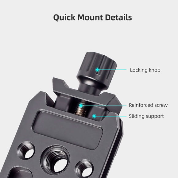 XILETU QR Plate Clamp,Qr-40s Aluminum Alloy Qr Plate Clamp With Qr Screw Compatible With Slot 3/8-inch 1/4-inch Compatible With Rs2/rsc2/rs3 Alloy Quick Release Plate Slot 3/8-inch Quick Release Qr