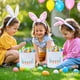 thumbnail image 4 of Huevos para la Caza de Huevos de Pascua Caneta de Conejos de Lienzo 9.84x9.06 Pulgadas, Cestas de Regalo de Dulces de Pascua para Niños con Manija Resistente Y Decoración de Primavera, 4 of 6
