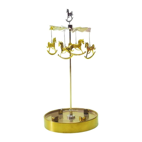 TISHITA Rotating Candle Holder Rotary Pillar Candles Decoration with Tray Ideal Gift Table Centerpiece for Family Friends Dining Desk Carousel
