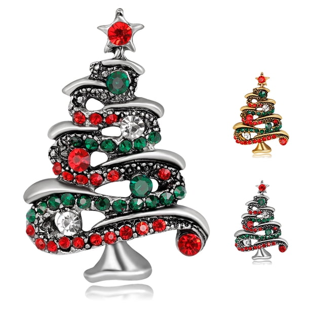 Broche Sapin De Noël Rétro, émail Et Strass, Pour Homme Et Femme, Accessoire De Fête Chic Et Festif