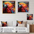 thumbnail image 4 of Designart "Vibrant Encounters With Colorful Parrots I" Parrot Floater Framed Wall Decor, 4 of 5