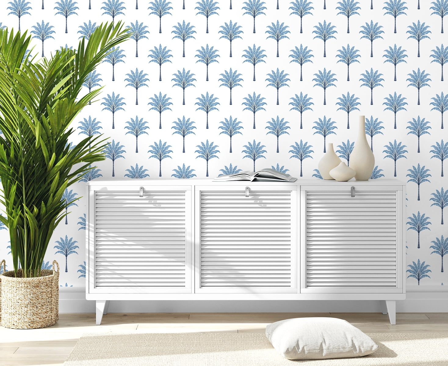 Harry & Grace Blue Lake Montgomery Palm Peel and Stick Wallpaper