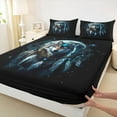 thumbnail image 3 of Castle Fairy Wolf Wildlife Full Size Sheets for Teens Female Men,Starry Sky Bed Sheets, 3 of 7