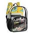 thumbnail image 2 of Iauyy Clear Backpack Heavy Duty PVC Transparent Backpack for College Workplace, Yellow Surfing, 2 of 8