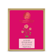 Forest Essentials Rose and Cardamom Luxury Sugar Soap, 125g