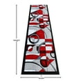thumbnail image 4 of Emma + Oliver 2'x7' Accent Rug with Abstract Geometric Design in Gradient Shades of Red, Gray, Black and White with Jute Backing, 4 of 6