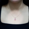 thumbnail image 4 of Rosec Jewels Lab Grown Pink Sapphire Solitaire Pendant with Moissanite (8X10 mm Oval Shape), 18K Yellow Gold, 4 of 8