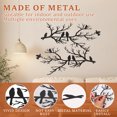 thumbnail image 4 of 2Pcs Metal Bird Wall Art Vivid Birds on Branch Wall Decor Black Leaves with Birds Metal Sculpture Elegant Bird Silhouette Ornament Wall Hanging Birds Sculpture for Home Garden, 4 of 9