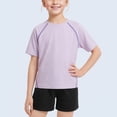 thumbnail image 3 of FRSASU Short Sleeve Boys Girls Rash Guard Crew Neck Quick Dry Summer Swim Shirt, 3 of 5